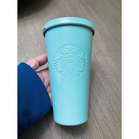 Starbucks Other - Starbucks Tiffany Blue Aqua Matte 2015 Cold tumbler 16 oz